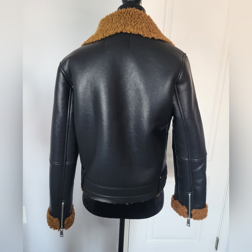 REBECCA MINKOFF Faux Shearling Moto Jacket. Sz S. MSRP $298 NWT - Picture 10 of 15